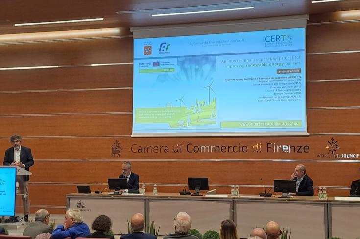 Eng. Tartaro from ARRR introduces REC4EU project to the audience in Florence