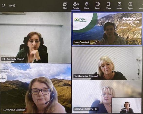 Donegal hosted an online stakeholder meeting Picture of stakeholder meeting held in Teams in Donegal region