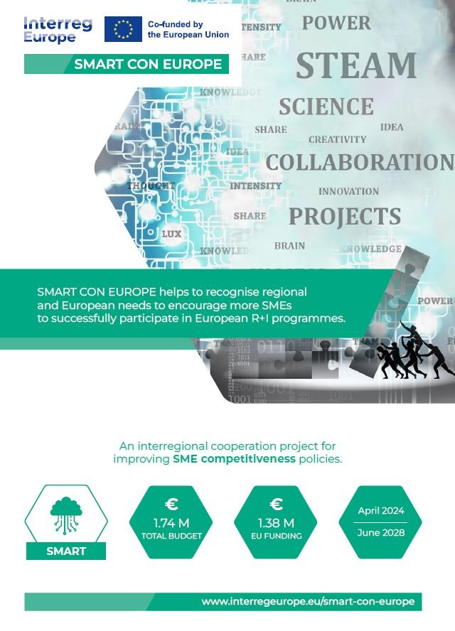 On the picture we have summary about Smart Con Europe project, with title, numbers, and dates