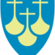 Møre and Romsdal County Council Crest Three golden viking ships seen from the front on a light blue background.