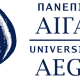 The image shows the logo of the University of the Aegean, which features the Sphinx. Next to the Sphinx, the text 'University of the Aegean' is written in both Greek and English.