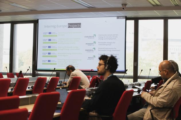 Harnessing renewable energy - EURegionsWeek2024 People sitting down listening to a presentation