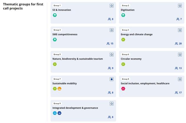 Interested in connecting with people from other Interreg Europe projects? Use our networking tool! picture of a website with coloured blocks and topic icons