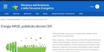 Link to the REC2 decree in the Italian Ministry website