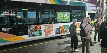 Electric buses of city of Pamplona.