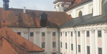 Various parts of the Waldsassen monastery, including the basilica, the convent church and the girls' secondary school