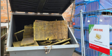 Mineral wool collection bin
