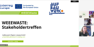 A screenshot of the 3rd Local Stakeholder Seminar of Aufbauwerk taking place online