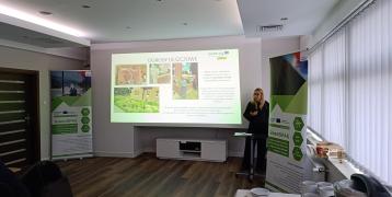 a woman making a presentation