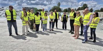 Group of people in recycling center to make a visit
