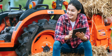 Farmer with Tablet