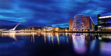 Samuel Beckett Bridge, an architectural highlight of modern Dublin, inspired by the Irish harp
