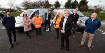 image of 2 EV Vans at the launch of the scheme