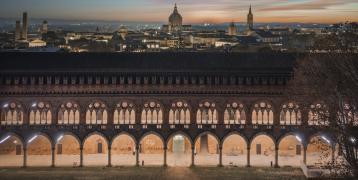 The portico of the Visconteo Castle of Pavia