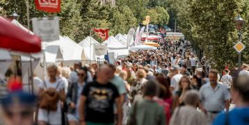 Group of people in a festival in the city of Klaipeda