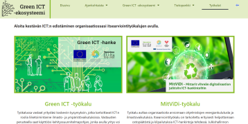 Main page of Green ICT platform
