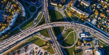 Highway roundabout in living area