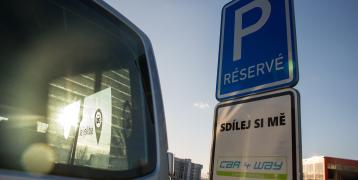 Car next to reserved parking and carsharing spot