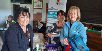 Women participating in information event