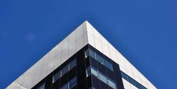 Corner of a building in the sky