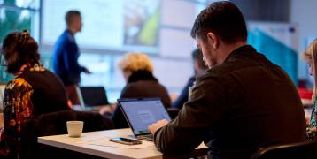 Man working on laptop