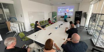 Project participants following a presentation during a project-organised staff exchange