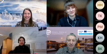 Group of people attending an online meeting