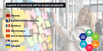 Image announcing the restricted call for project proposals for the seven EU candidate countries