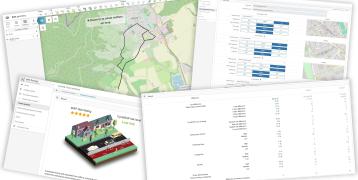 Screenshots from the Safe Cycling Routes Toolkit online decision-making support platform