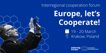 Save the date europecooperates2025 Man taking a picture, information on europecooperates