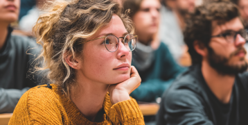 Student sitting in a classroom