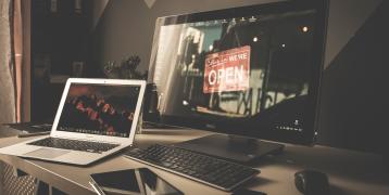 Two computers on desk