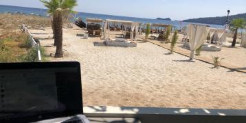 Digital Nomad on a beach