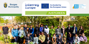 frontpage of newsletter issue one with partner logo's and a group photo of all the partners in a garden