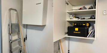 Household tool sharing system for condominium A locker with household tools