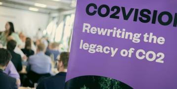 Roll-up of CO2Vision slogan "Rewriting the legacy of CO2"