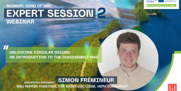 Event graphics for expert session webinar with a picture of Simon Frémineur