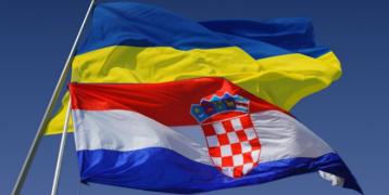 Croatian and Ukrainian flags 