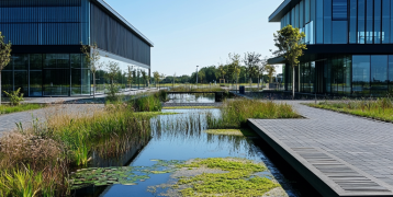 blue-green infrastructure (BGI) on business parks in east flanders