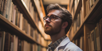 young researcher in a library young researcher in a library