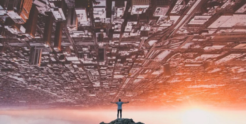A person embracing the world as a canvas for urban planning