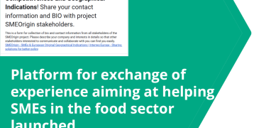 Platform for exchange of experience aiming at helping SMEs in the food sector