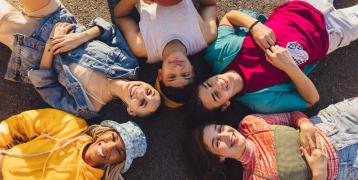 Smiling young people.