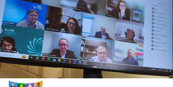 A computer screen showing participants in an online meeting
